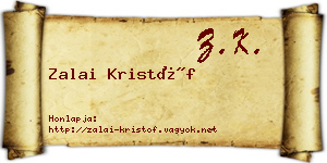 Zalai Kristóf névjegykártya