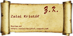 Zalai Kristóf névjegykártya